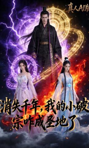 短剧《消失千年，我的小破宗咋成圣地了真人AI版》海报