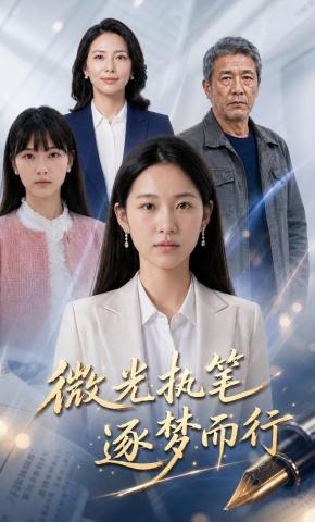 短剧《微光执笔，逐梦而行》海报