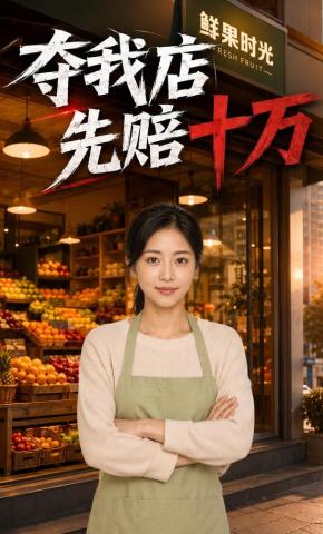 短剧《夺我店先赔十万》海报