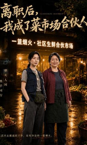短剧《离职后，我成了菜市场合伙人》海报