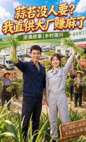 短剧《蒜苔没人要？我直供大厂赚麻了》海报