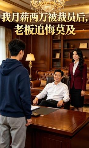 短剧《我月薪两万被裁员后，老板追悔莫及》海报