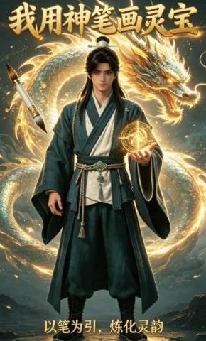 短剧《我用神笔画灵宝》海报