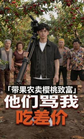 短剧《带果农卖樱桃致富，他们骂我吃差价》海报