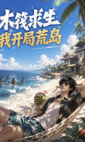 短剧《木筏求生，我开局荒岛》海报