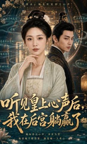 短剧《听见皇上心声后，我在后宫躺赢了》海报