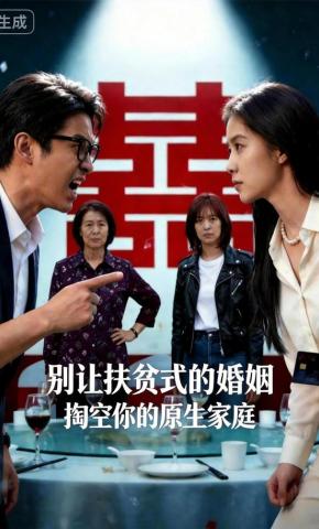 短剧《别让扶贫式的婚姻，掏空你的原生家庭》海报