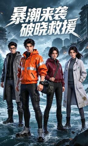 短剧《暴潮来袭破晓救援》海报