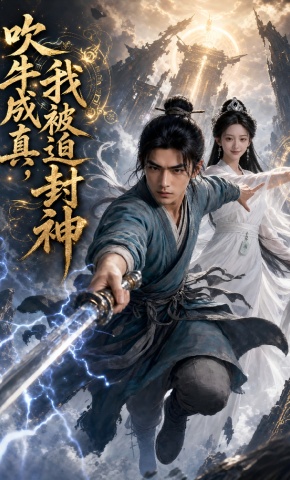 短剧《吹牛成真，我被迫封神》海报