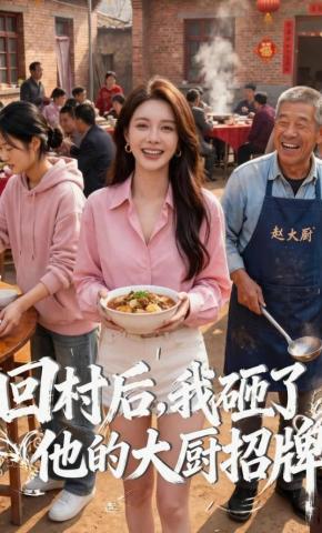 短剧《回村后，我砸了他的大厨招牌》海报