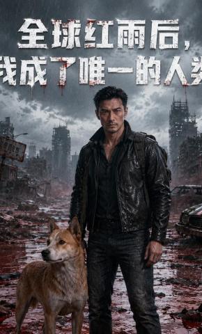 短剧《全球红雨后，我成了唯一的人类》海报