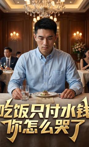 短剧《吃饭只付水钱，你怎么哭了》海报