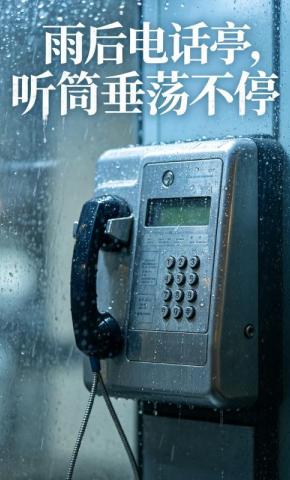 短剧《雨后电话亭，听筒垂荡不停》海报