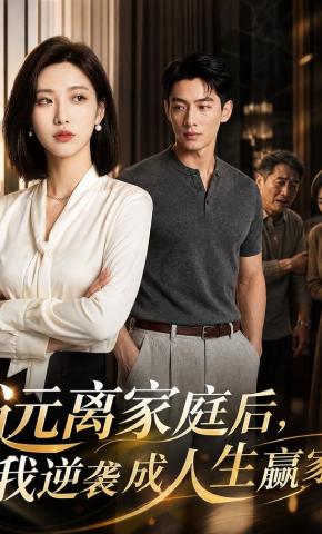 短剧《远离家庭后，我逆袭成人生赢家》海报