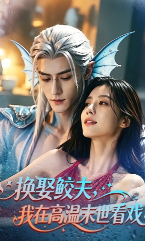 短剧《换娶鲛夫，我在高温末世看戏》海报