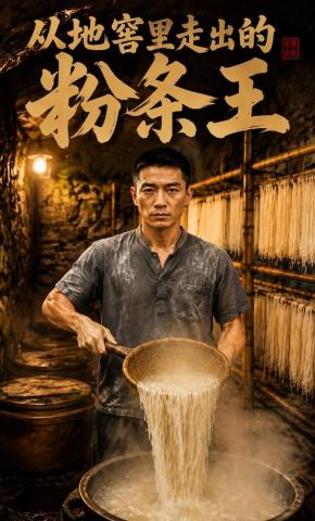 短剧《从地窖里走出的粉条王》海报