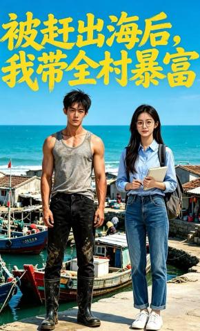短剧《被赶出海后，我带全村暴富》海报