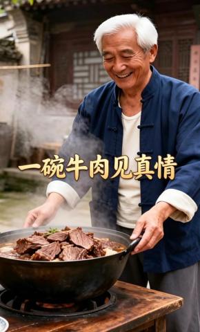 短剧《一碗牛肉见真情》海报