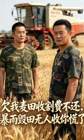 短剧《欠我麦田收割费不还，暴雨毁田无人收你慌了》海报