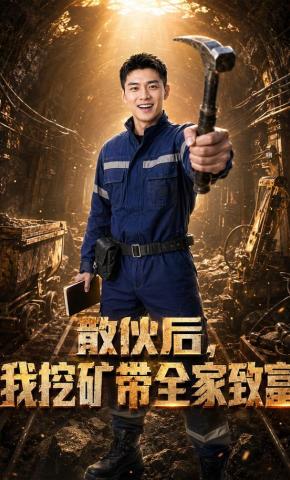 短剧《散伙后，我挖矿带全家致富》海报