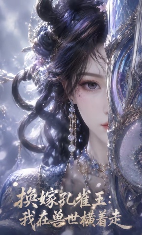 短剧《换嫁孔雀王：我在兽世横着走》海报