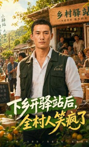 短剧《下乡开驿站后，全村人笑疯了》海报