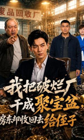 短剧《我把破烂厂干成聚宝盆，房东却收回去给侄子》海报