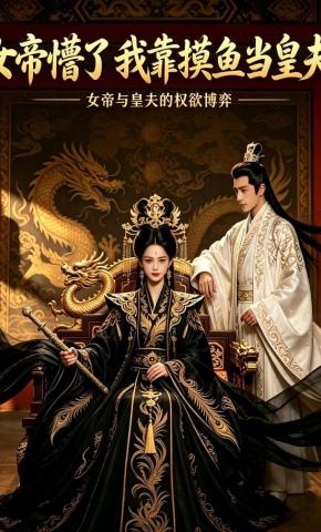 短剧《女帝懵了：我靠摸鱼当皇夫》海报
