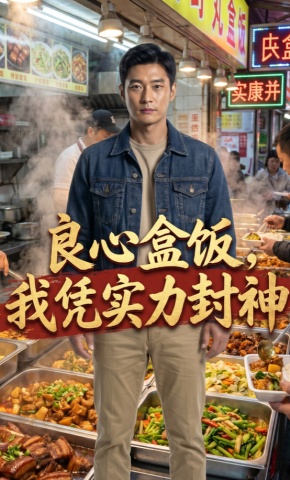 短剧《良心盒饭，我凭实力封神》海报