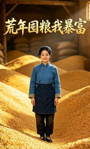 短剧《荒年囤粮我暴富》海报