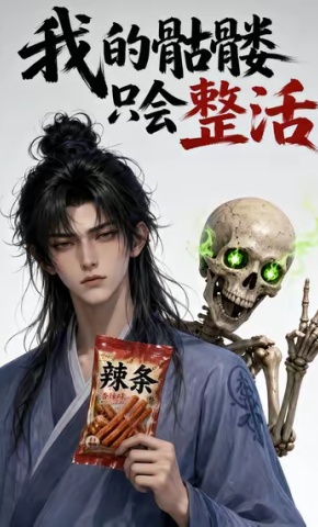 短剧《我的骷髅只会整活》海报