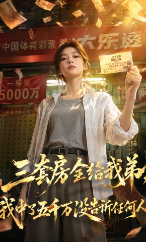 短剧《三套房全给我弟，我中了五千万没告诉任何人》海报