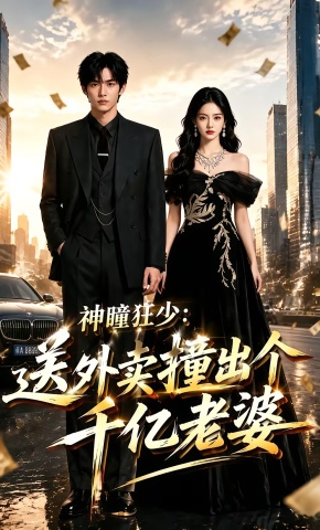 短剧《神瞳狂少：送外卖撞出个千亿老婆》海报