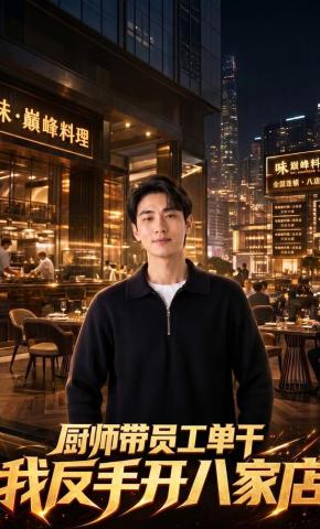 短剧《厨师带员工单干，我反手开八家店》海报