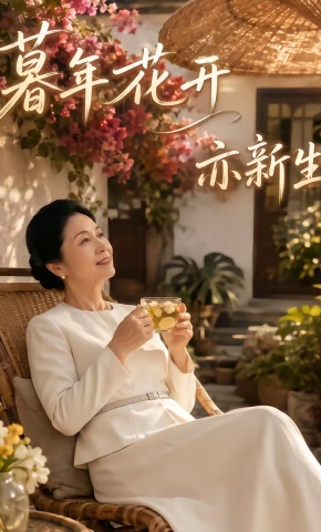 短剧《暮年花开亦新生》海报