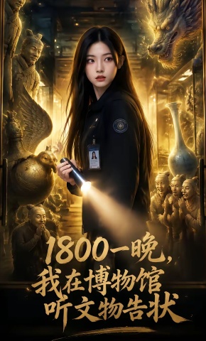 短剧《1800一晚，我在博物馆听文物告状》海报