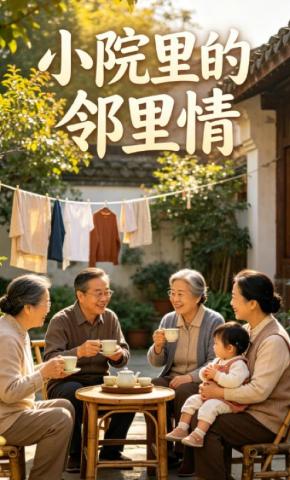 短剧《小院里的邻里情》海报