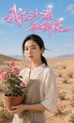 短剧《我在沙漠种鲜花》海报