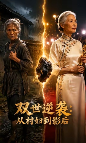 短剧《双世逆袭：从村妇到影后》海报