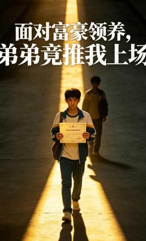 短剧《面对富豪领养，弟弟竟推我上场》海报