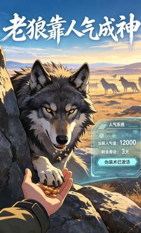 短剧《老狼靠人气成神》海报