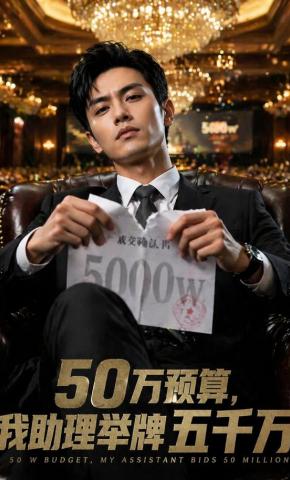 短剧《50万预算我助理举牌五千万》海报
