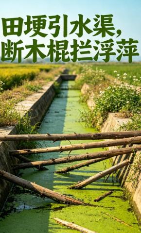 短剧《田埂引水渠，断木棍拦浮萍》海报