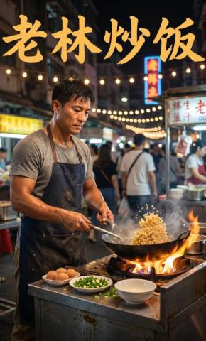 短剧《老林炒饭》海报