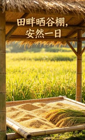 短剧《田畔晒谷棚，安然一日》海报