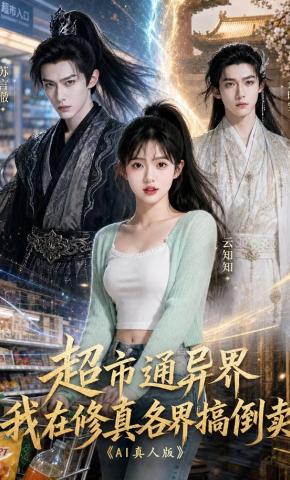 短剧《超市通异界，我在修真各界搞倒卖AI真人版》海报