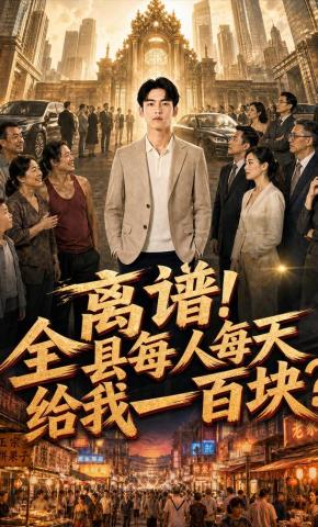 短剧《离谱！全县每人每天给我一百块？》海报