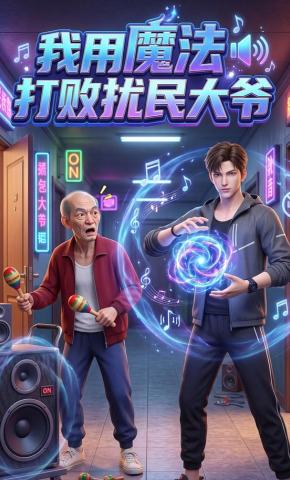 短剧《我用魔法打败扰民大爷》海报