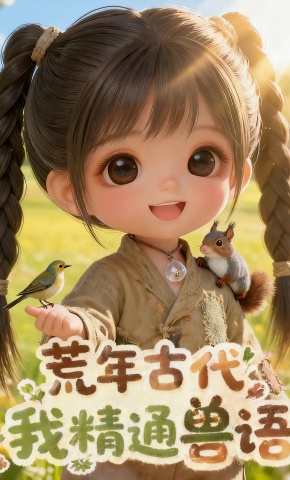 短剧《荒年古代，我精通兽语》海报