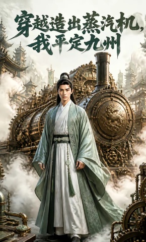 短剧《穿越造出蒸汽机，我平定九州》海报